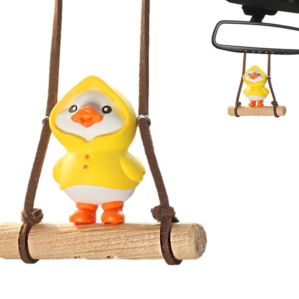 NEW| Adorable & Cute Unique Swinging Yellow Jacket Duck Car Pendant